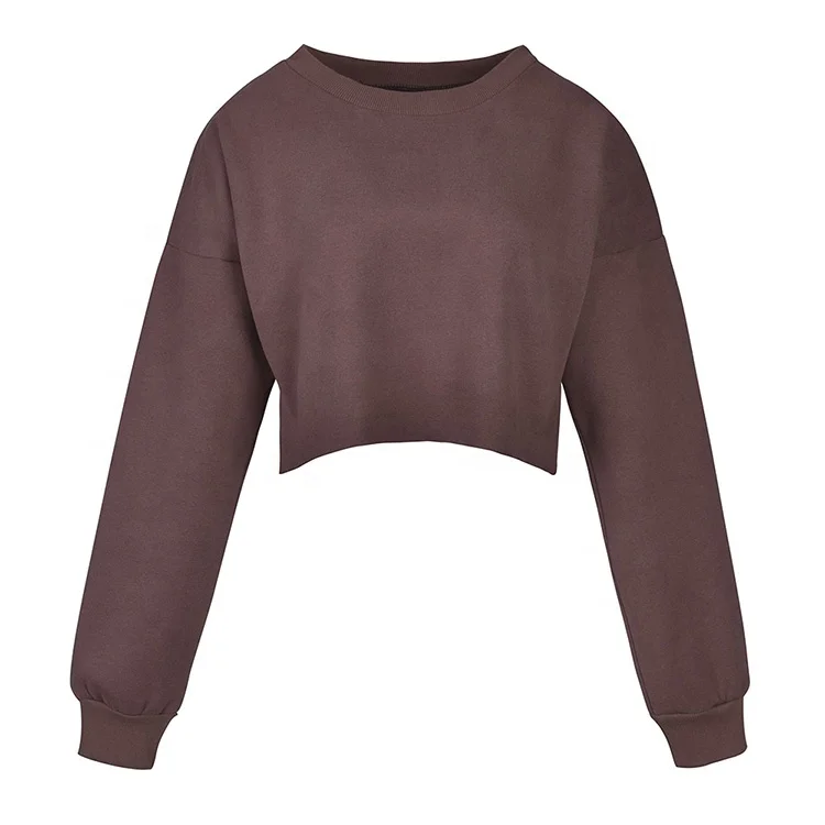 Wholesale stylish cotton crop top pullover hoodie for women from China
