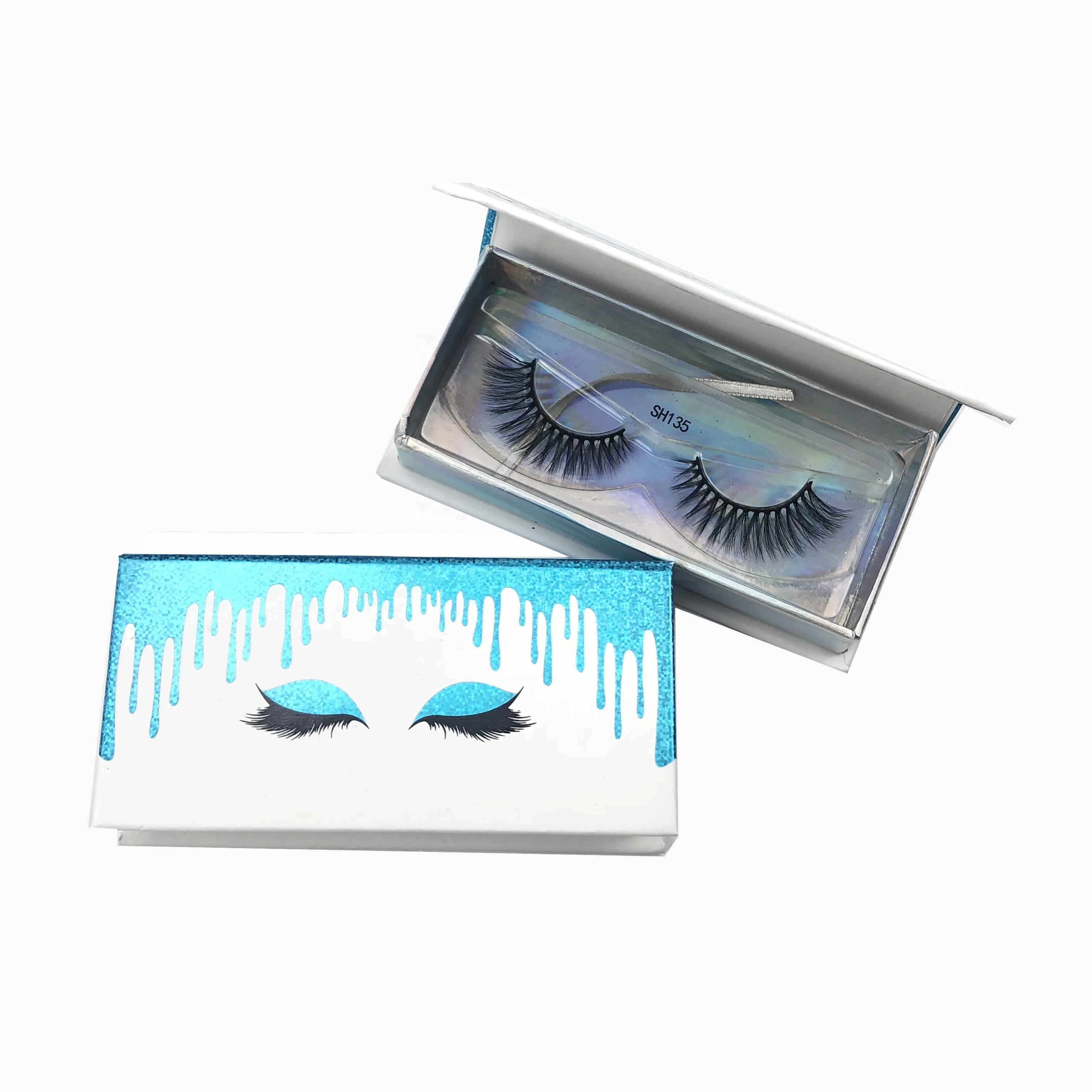 

New trend magnetic lashes 3d synthetic magnetic lash vendor with custom Private label case packaging box eyelash eyeliner set, Black