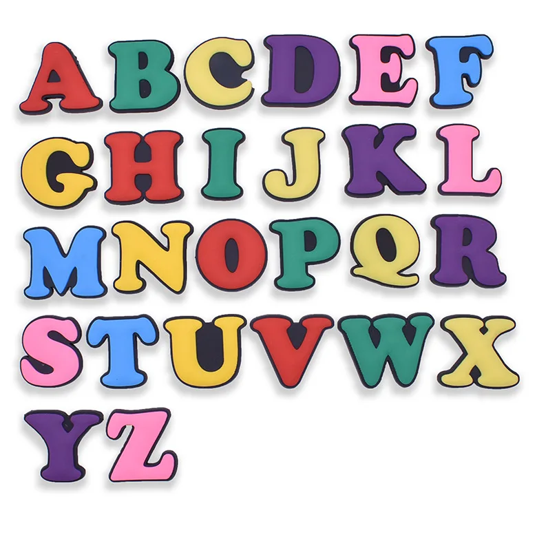 26 english letters pvc shoe charms jibbitz word free combination