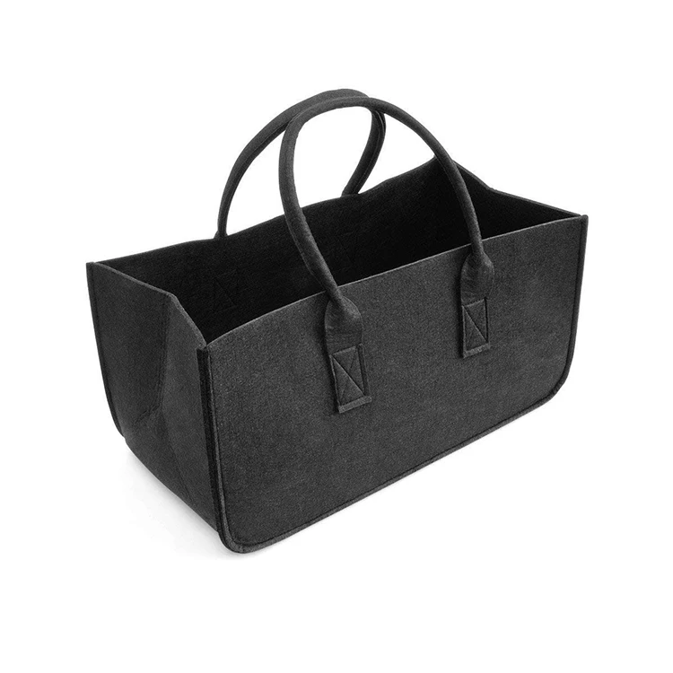 

Wholesale best selling felt firewood storage basket felt kids toy laundry vacuum bag