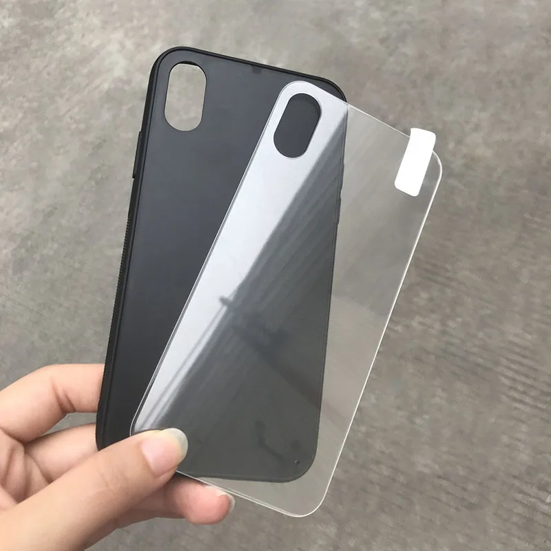 

Hot Selling Blank Sublimation Tempered Glass Cell Phone Case For Iphone XS With Groove, Black or customized
