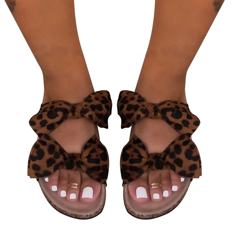 

2020 Hot selling wholesale bow flat butterfly slides for women