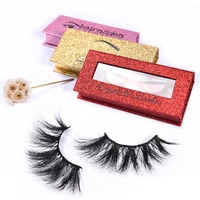 

3D False eyelashes faux mink fur strip lashes with custom logo diamond eyelash box
