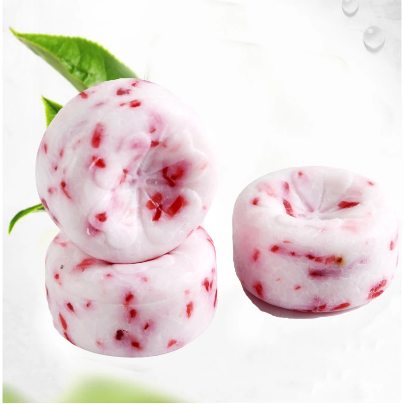 

Handmade soap natural pearl powder facial cleanser pearl rose soap, White and green