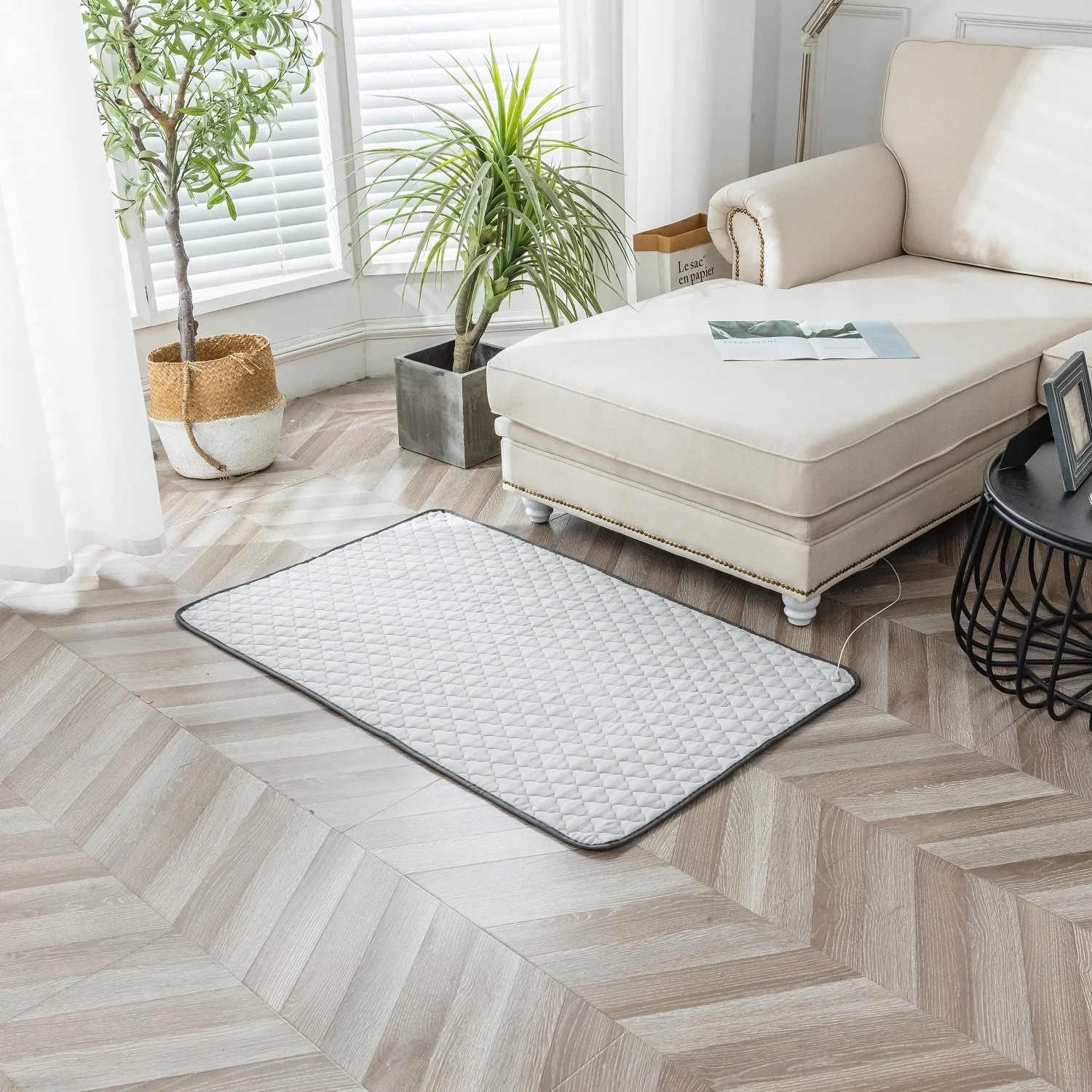 Suede Earthing Quilting Mat Made with Conductive&bamboo Fiber Get Grounded with Silver Fiber Earhing Mat with Grounding Patch