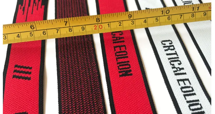 3cm flat knitting machine rib belt woven hemp base process letter ribbon/can be customized manufacture