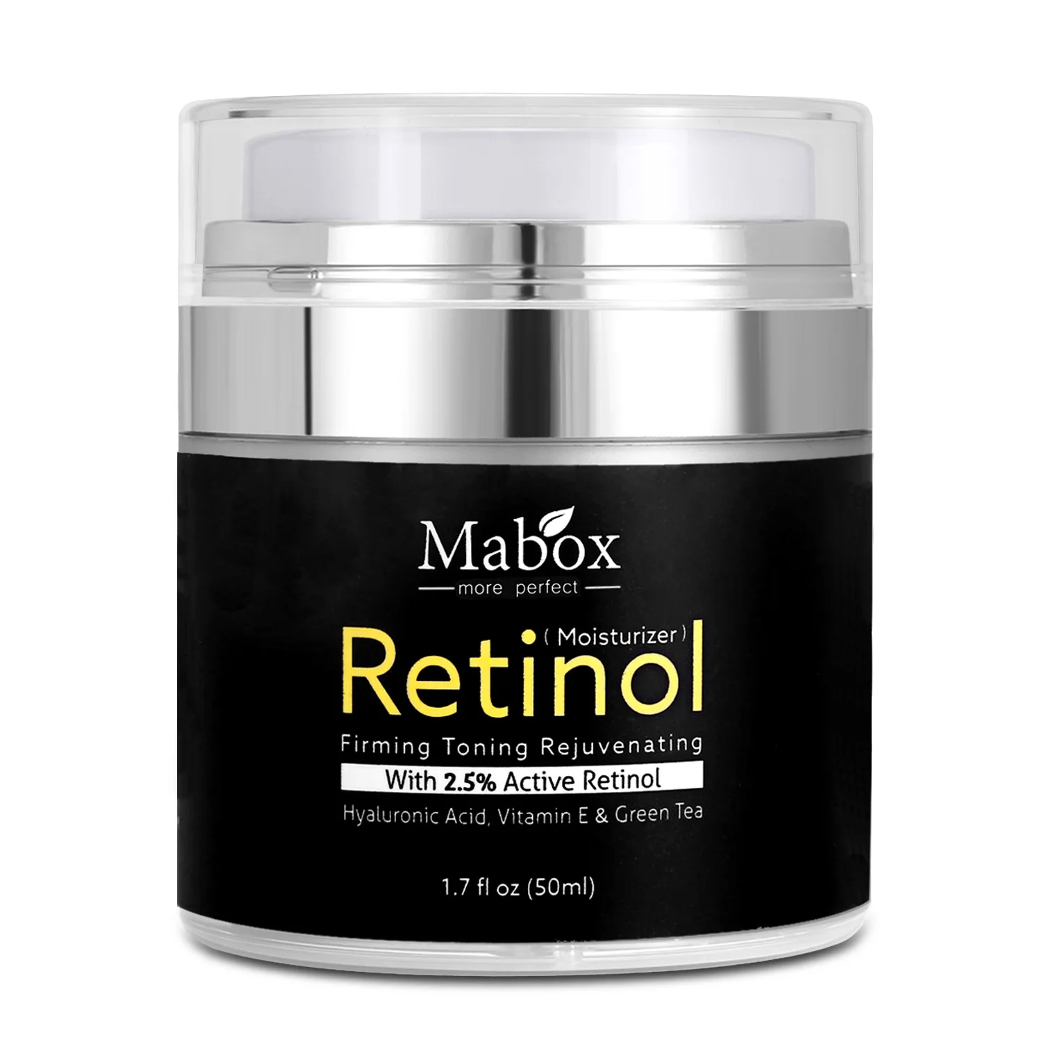 

Mabox Retinol 2.5% Moisturizer Face Cream Hyaluronic Acid Remove Wrinkle Vitamin E Collagen Smooth Whitening Cream