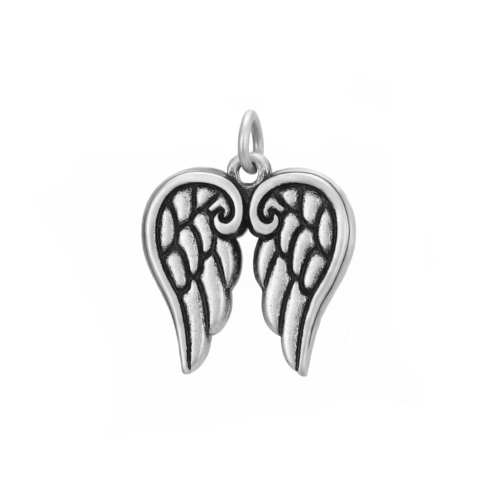 

Charms Pendants Necklace Jewelry Making Dainty Stainless Steel Silver Plated Angela Wing Accessories Pendant Charms Jewelry