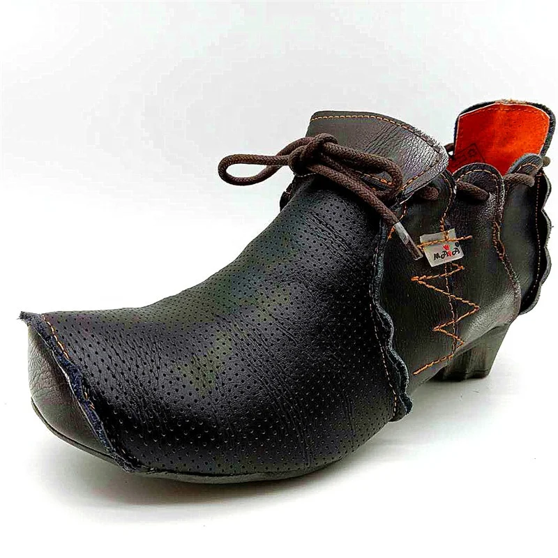 

black punch leather upper leisure light breathable women's shoes for summer, 4 colors