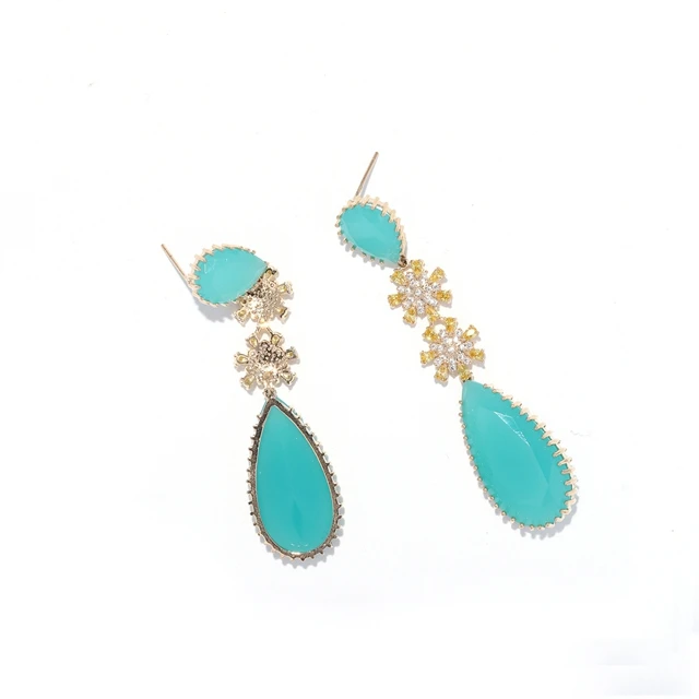

high end custom women charm jewelry gift drop hoop earrings