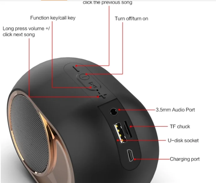 TWS portable blue tooth wireless speaker waterproof dust-proof bass stereo - ANKUX.COM