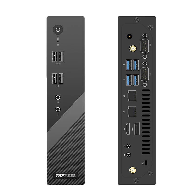 

TOPFEEL T86M barebone industrial mini pc itx micro small desktop linux high end end portable embedded computer, Black/gray