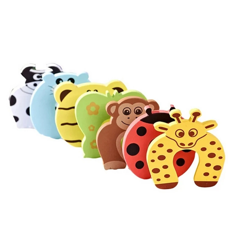 

7 Design Baby Safety Cute Animal Security Door Stopper Baby Card Lock Newborn Care Child Finger Protector Baby Door Stopper, As pic