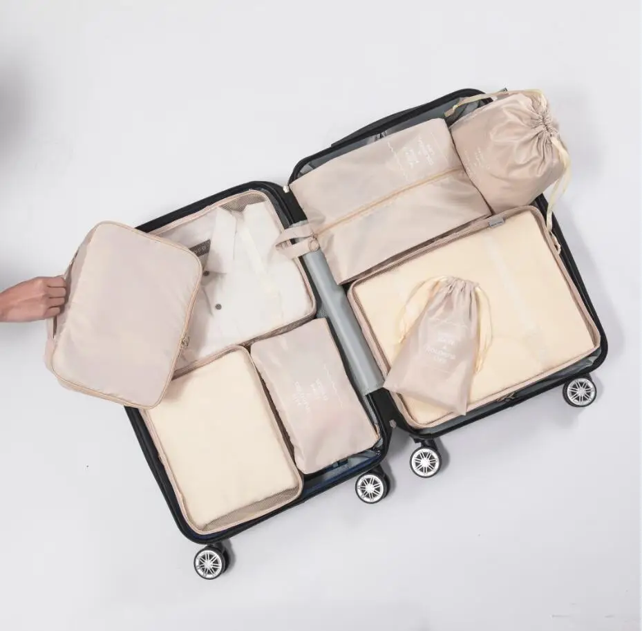 

Hot Sale Travel Essential Accessories Luggage Suitcase Organizer Clothes Storage Bag 8Pcs Set Large Packing Cubes