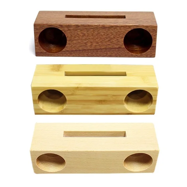 

Mobile Phone Loudspeaker Speaker Wooden Holder Wood Sound Amplifier, Natural wood color