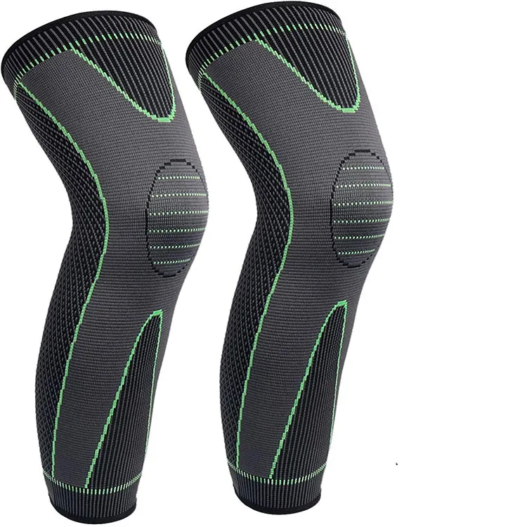 

Anti-Slip Lengthen Knee Pad Knee Brace Thigh Calf Support Socks Compression Full Leg Long Sleeve, Black/green/customized