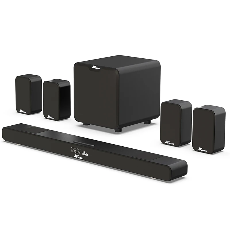 

7.1 HD Wireless Home Theater Surround Sound System for TV with Big Sound Wired Subwoofer and 2 Pairs of Surround Speakers