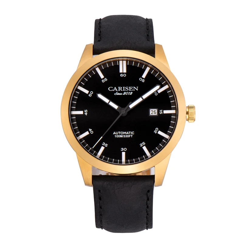 

Business watch stainless steel case waterproof automatic designer mens black watch