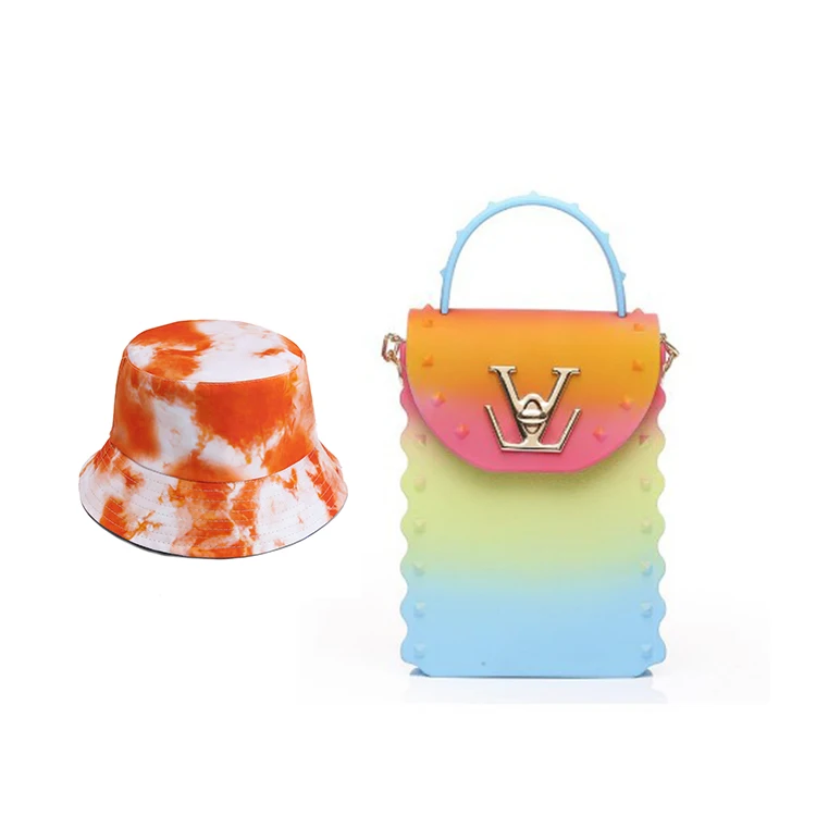 

tas wanita bolsa kids femme handbag pvc beg sac tote chain mini square shoulder diagonal rainbow jelly purses and hats, Tie dye