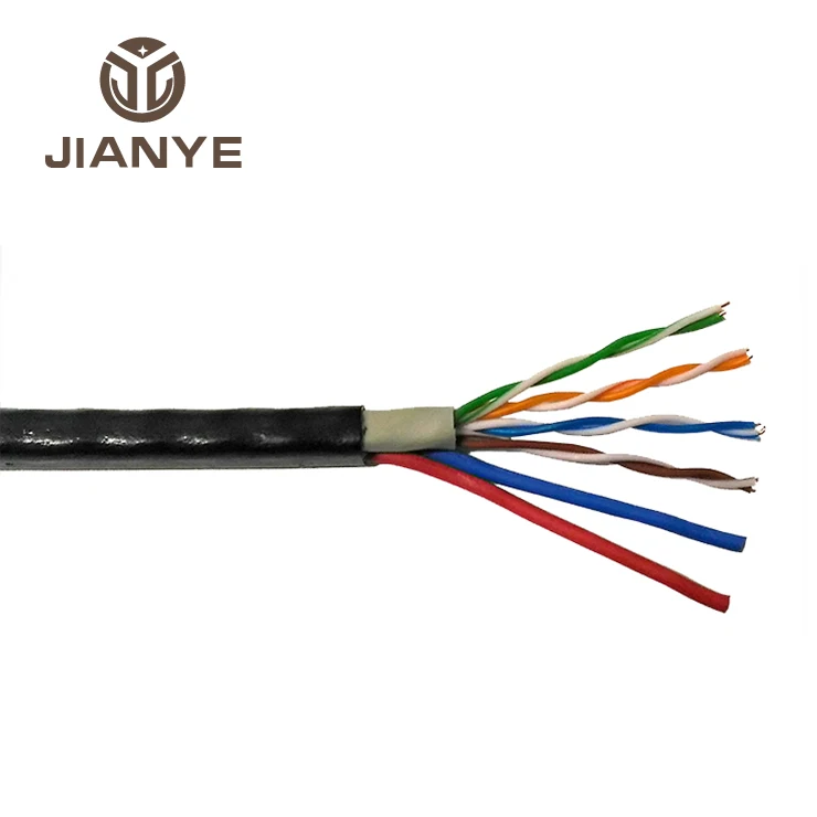 UTP siamese cable cat5e cat6 lan cable with power cable - ANKUX.COM