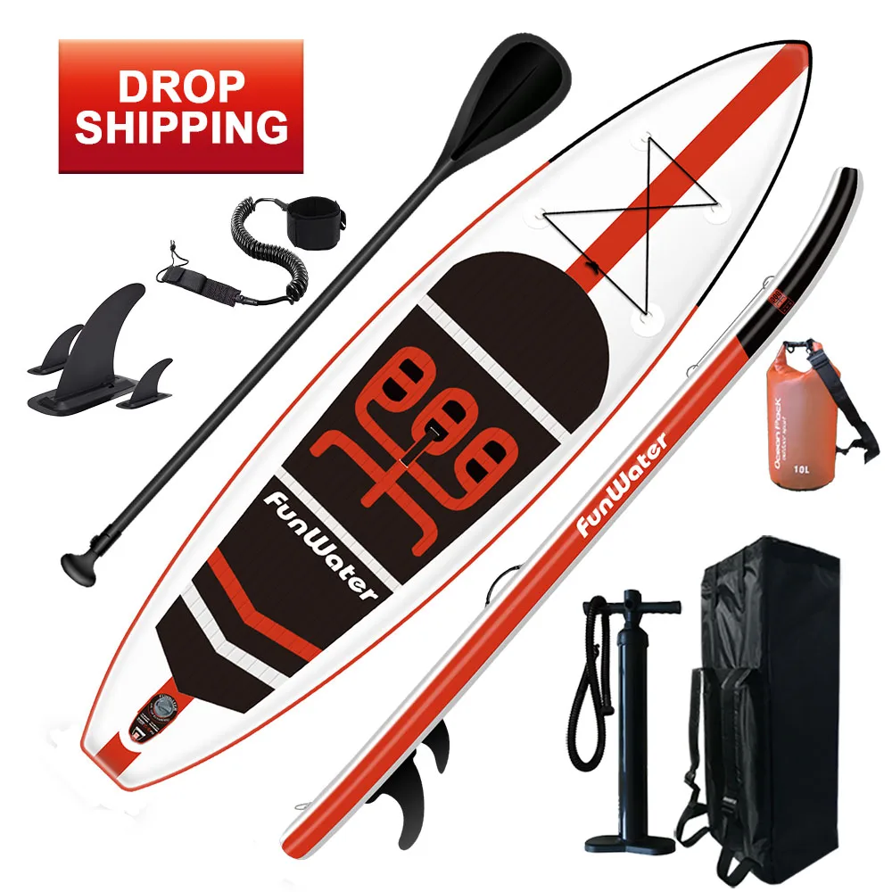 

FUNWATER drop shipping sup paddle board stand board paddle inflatable sup factory board inflatable paddle, Orange