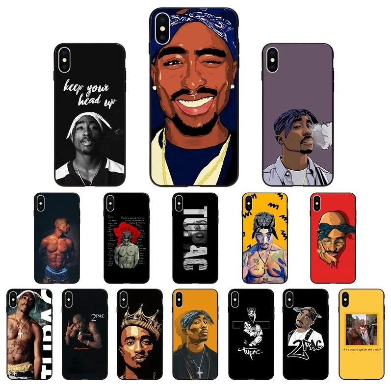 

Rapper 2pac Tupac TPU Soft High Quality Phone Case for Apple iPhone 8 7 6 6S Plus X XS MAX 5 5S SE XR 11 11 12 pro max Cover