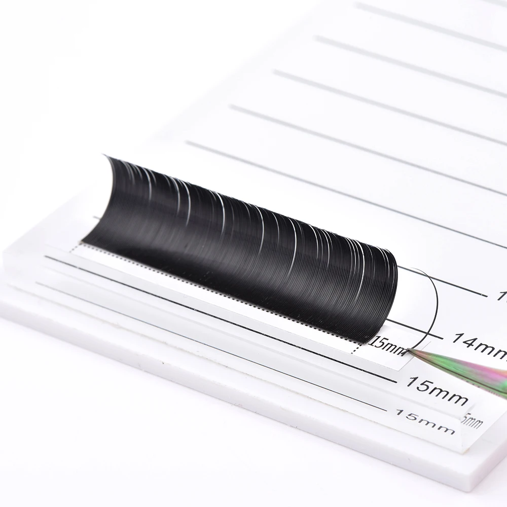 

Lashplus wholesale korean PBT Custom Box private logo Flat Ellipse Eyelash Extensions flat lashes, Black and other colors