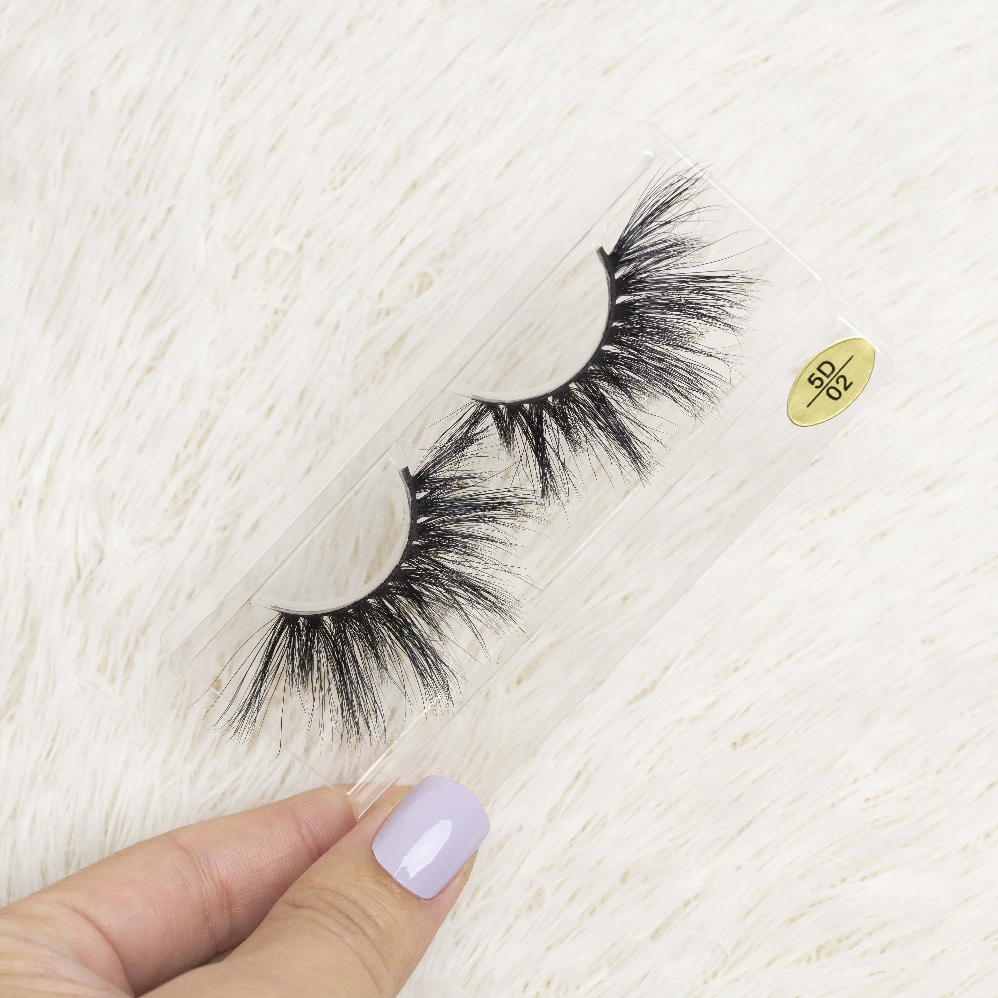 

Custom lash boxes wholesale private label 5D 25mm premium mink eyelashes, Black