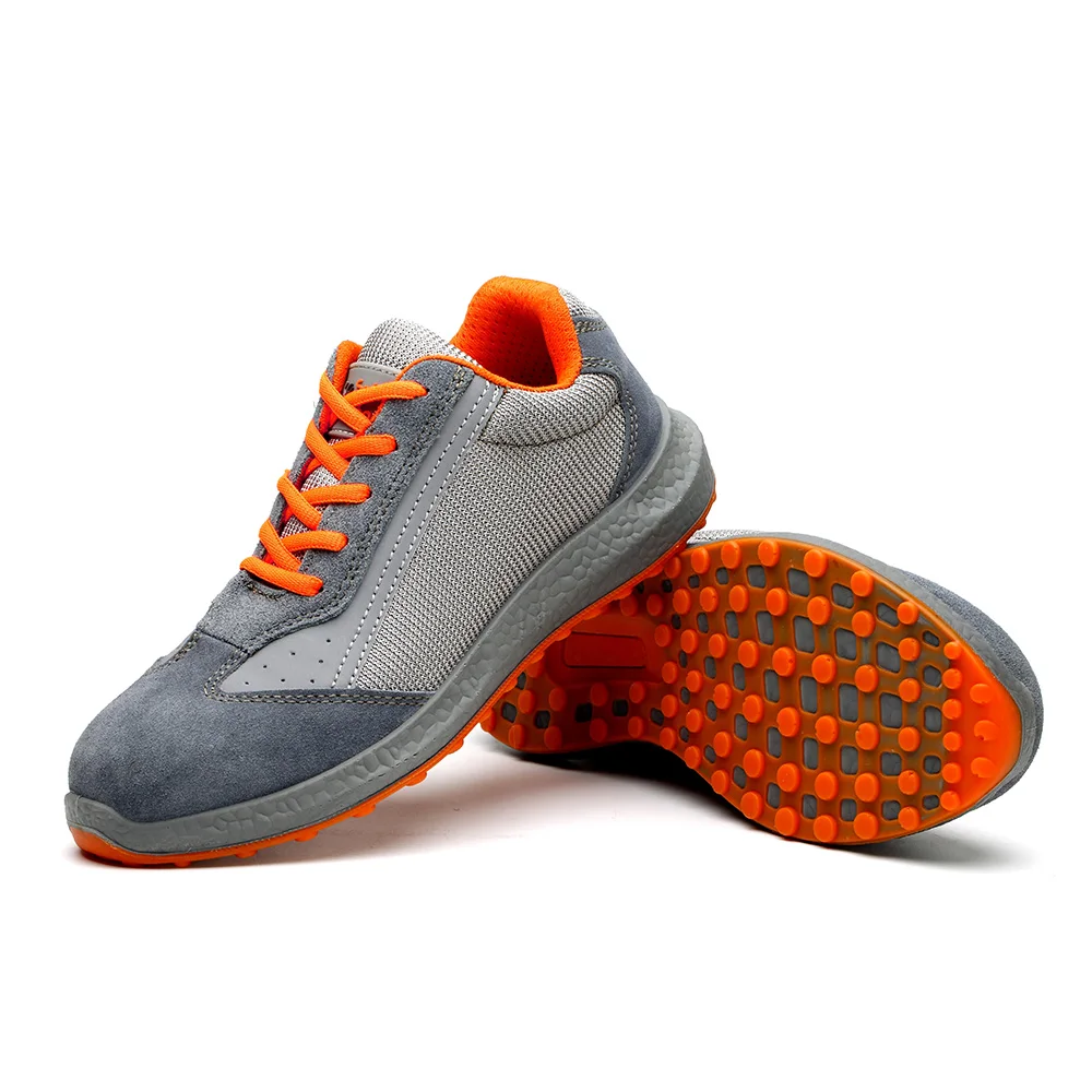 

Breathable mesh and suede leather safety shoes with PU outsole made for workers