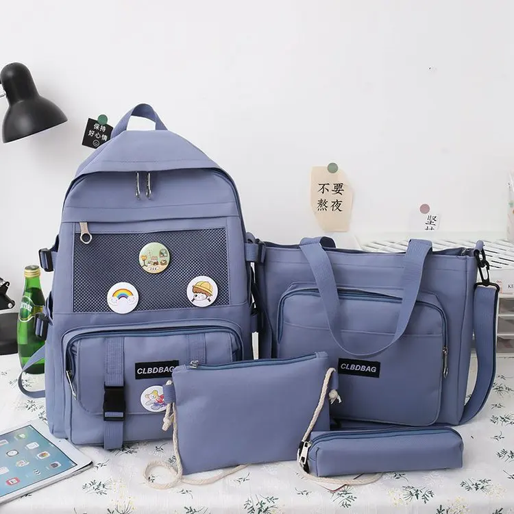 

2020 Canvas backpack 4pcs set backpack candy color backpack factory price