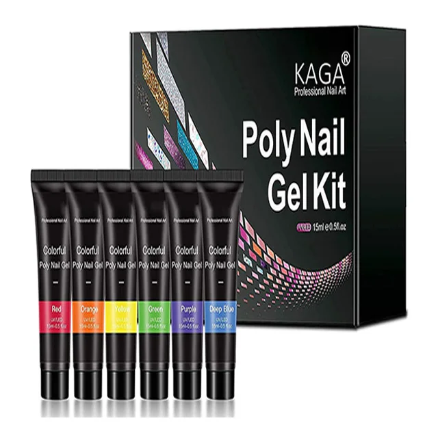 

Nail Art 3d Stamper Gel Poly Uv Gel Set 3d Nail Build Art Stamping Plate Uv Gel Polish, 6 colors