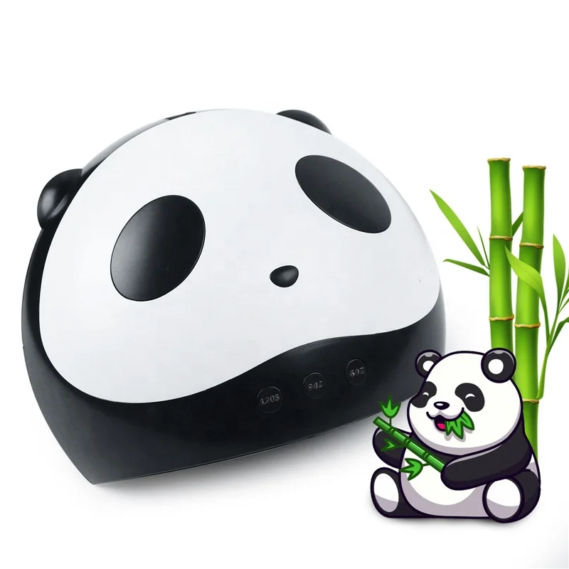 

36W Cute Panda UV LED Nail Lamp Machine Nail Gel Polish Dryer Manicure Accessory Tool Supply USB Plug, Black with white
