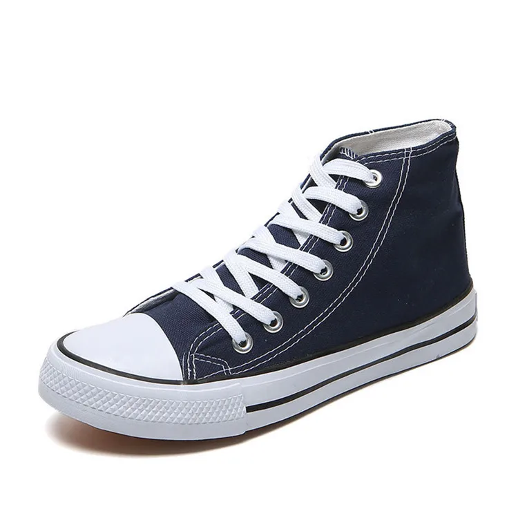 

High Quality Canvas Shoes Hig Cut Vulcanized Sneaker With Different color for sale, Black/red/blue/white