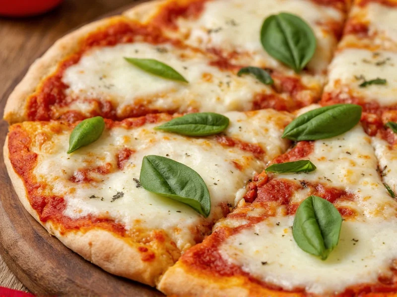 green herb on a margherita pizza