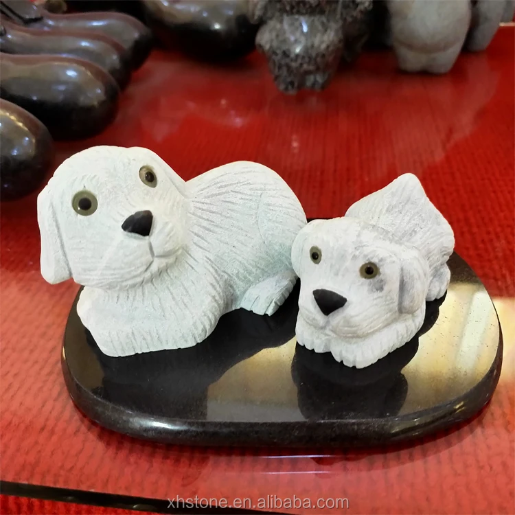 Mini Table Ornements Kawaii Artisanat Japonais Petite Pierre De Marbre Blanc Chien Avec Statue De Bebe Et Sculpture Animaliere En Pierre Decoration Buy Mini Table Ornements Kawaii Artisanat Japonais Petit Chien
