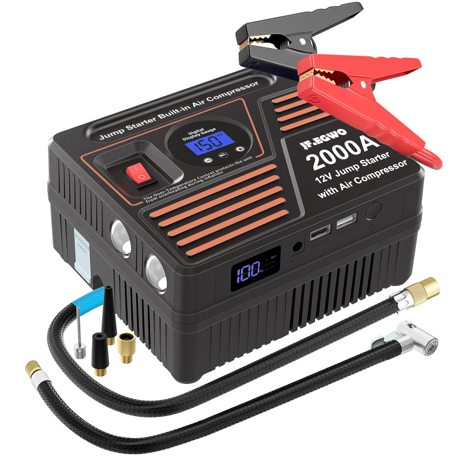 

Portable mini 12V car lead-acid battery booster jump starter with 2000A peak emergency tools jumper starter power bank