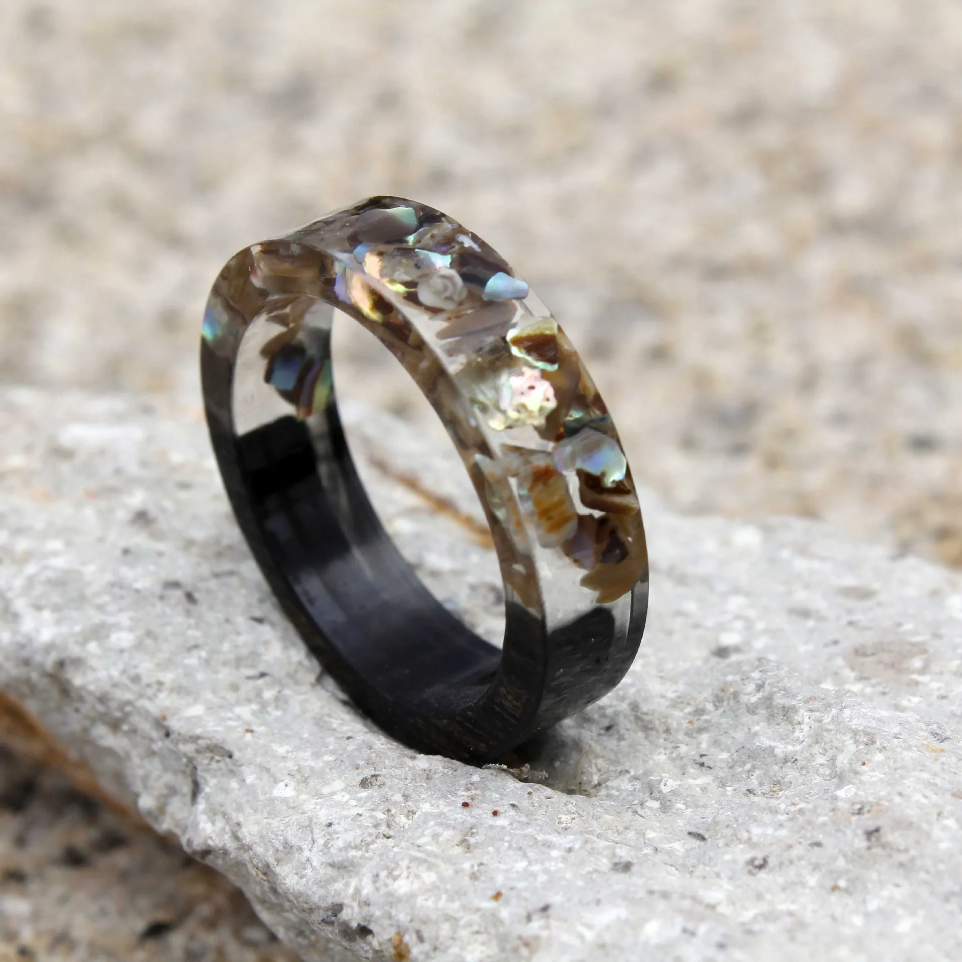 

2021 Sailing Jewelry Wooden Acrylic Ring Handmade Wooden Acrylic Ring Resin Ring