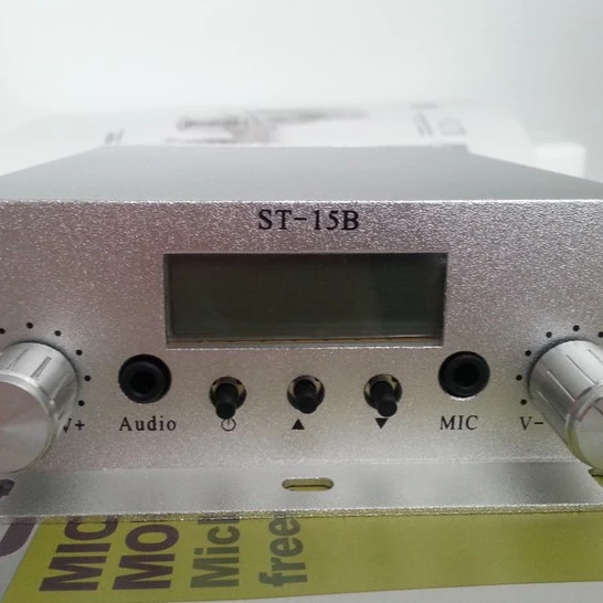 

5km long range fm transmitter 1.5/15W FM broadcast transmitter stereo PLL fm radio broadcast station with 87MHz-108MHz, Silver