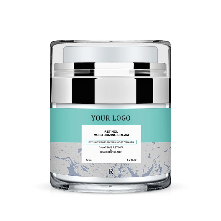 

Private Label Natural Day and Night Moisturizing Anti-aging Skin Hyaluronic Acid Retinol Face Cream, White