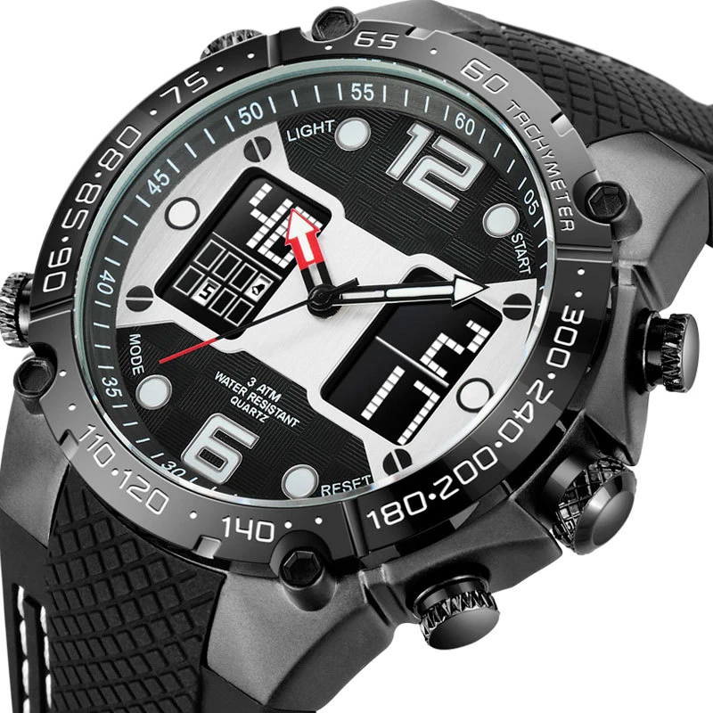 

Professional Men Watch Factory Leather LED Digital Clock Waterproof Military Wrist Watch, 4 colors