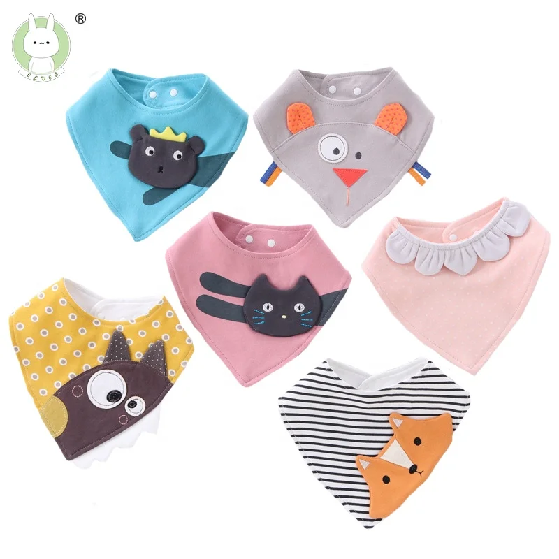 

Spring new cartoon three-dimensional embroidery triangle towel baby cotton saliva towel children's modeling bib