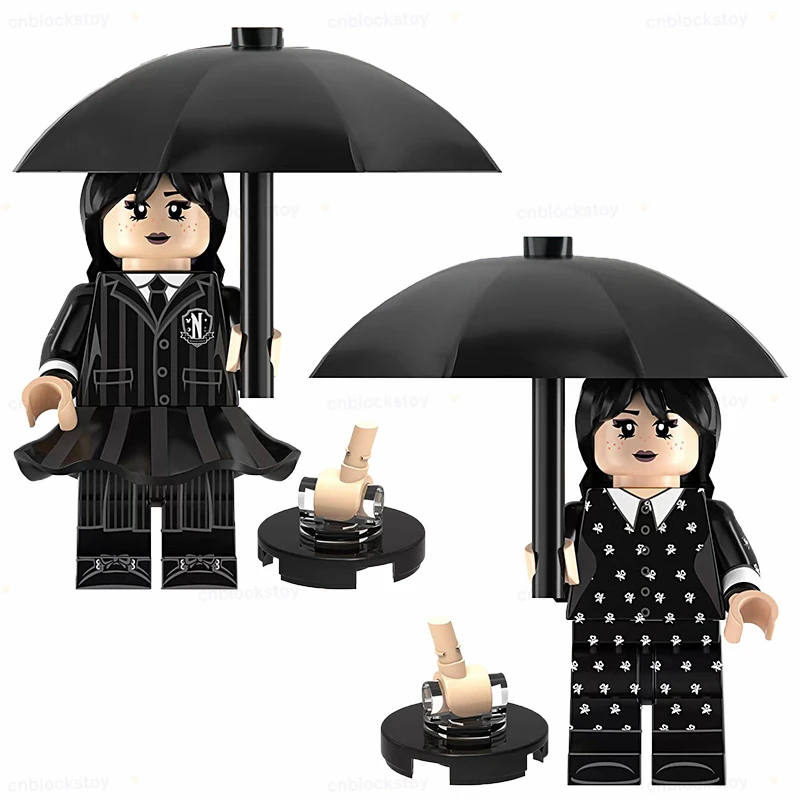 

KF1907 KF1908 Movie TV Wednesday Addams Season Mini Action Building Block Figure Collect Plastic MOC Toy Juguete