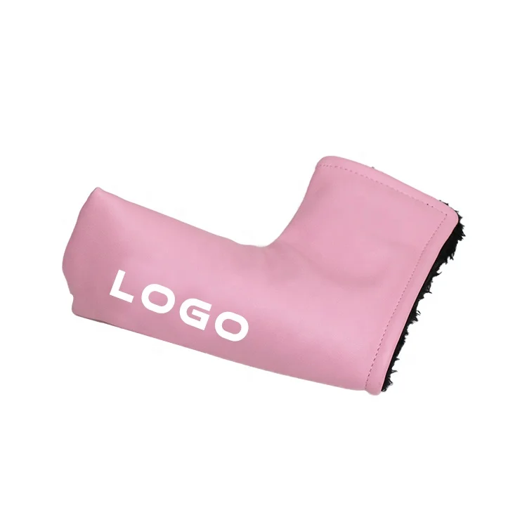 

OEM Pink Blade Putter Golf Club Headcover Custom logo PU Leather Golf Headcovers, Picture color or custom