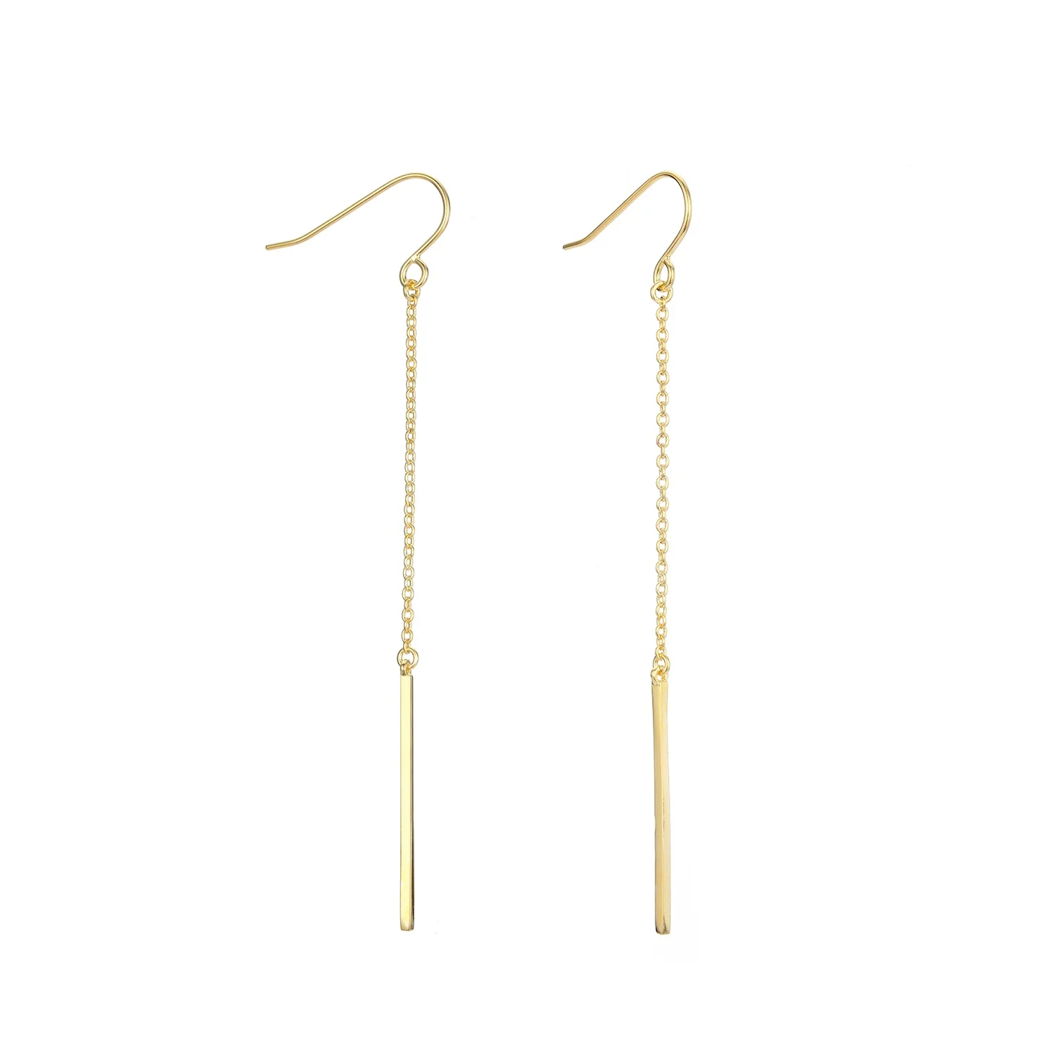 eManco Trendy Bar Drop Earrings for Women Korea Style Drop Dangle Earring Minimalist 14k Gold Plated Stainless Steel Jewelry