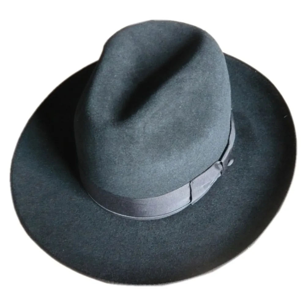 big brimmed black hat