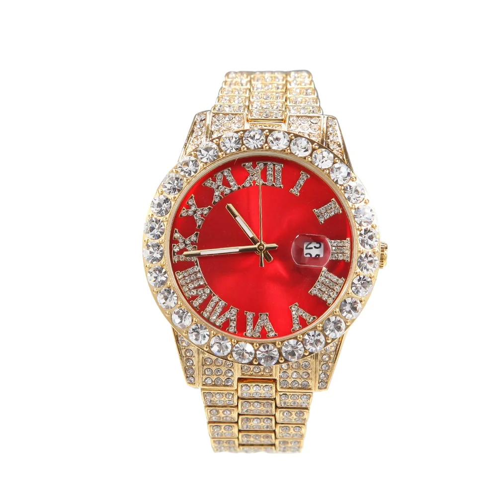 

2021Luxury Brand Design Quartz Diamond Watch for Men Iced Out hip hop Watch 3A Waterproof