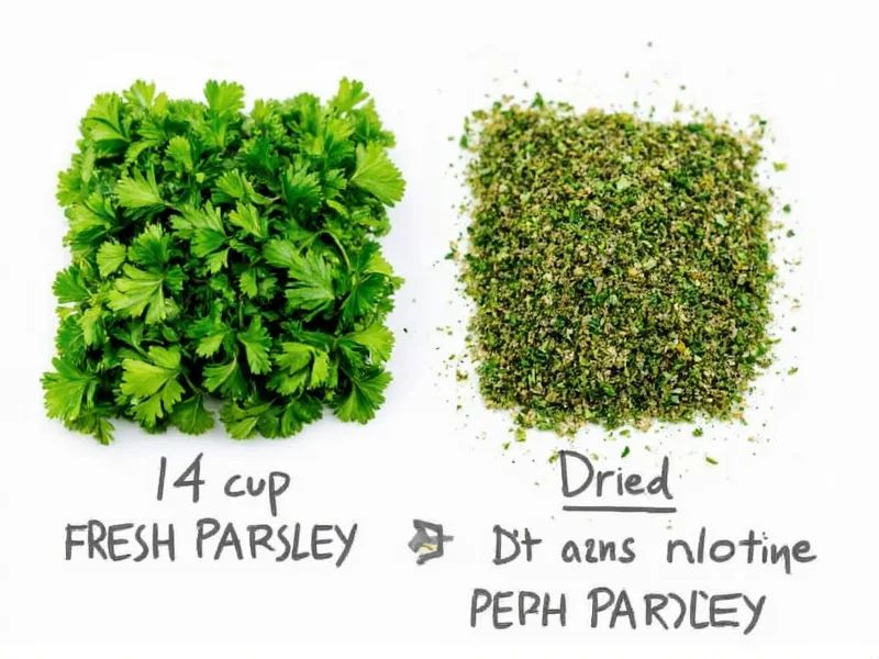 1/4 Cup Fresh Parsley to Dried: Exact Conversion (1 Tbsp)