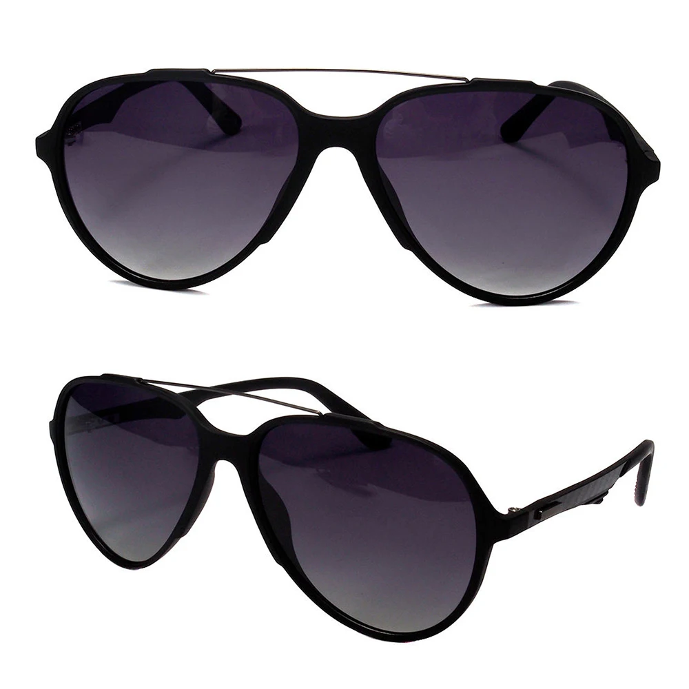 

Retro Comfortable Double Bridge Oval TR90 Frame Polarized Lens Carbon Fiber Temple Unisex UV400 Sunglasses