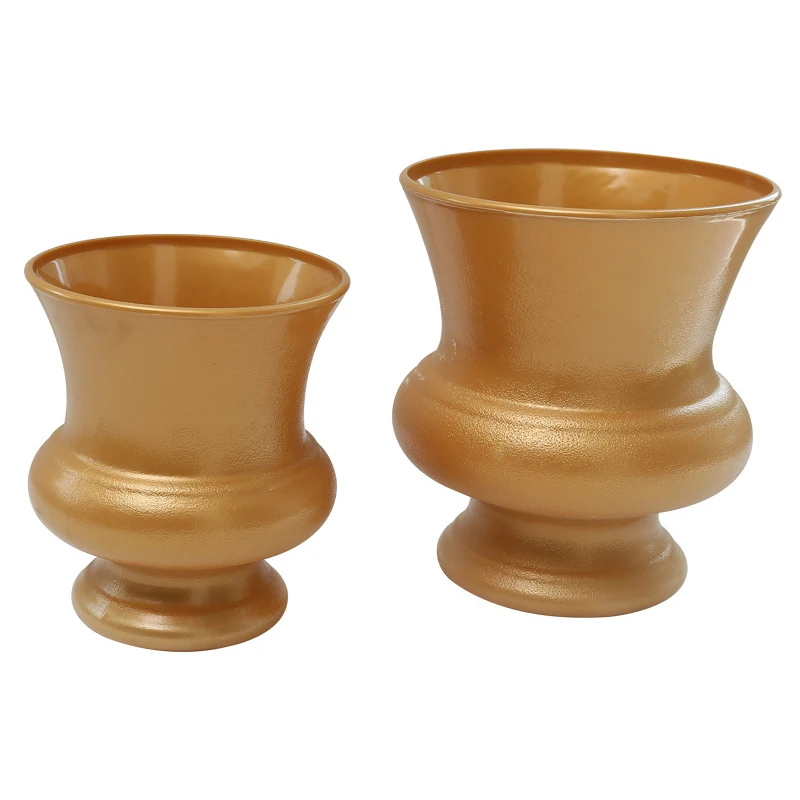 
Manufacturers supply European-style round wholesale desktop garden creative PS plastic flower pots customized 