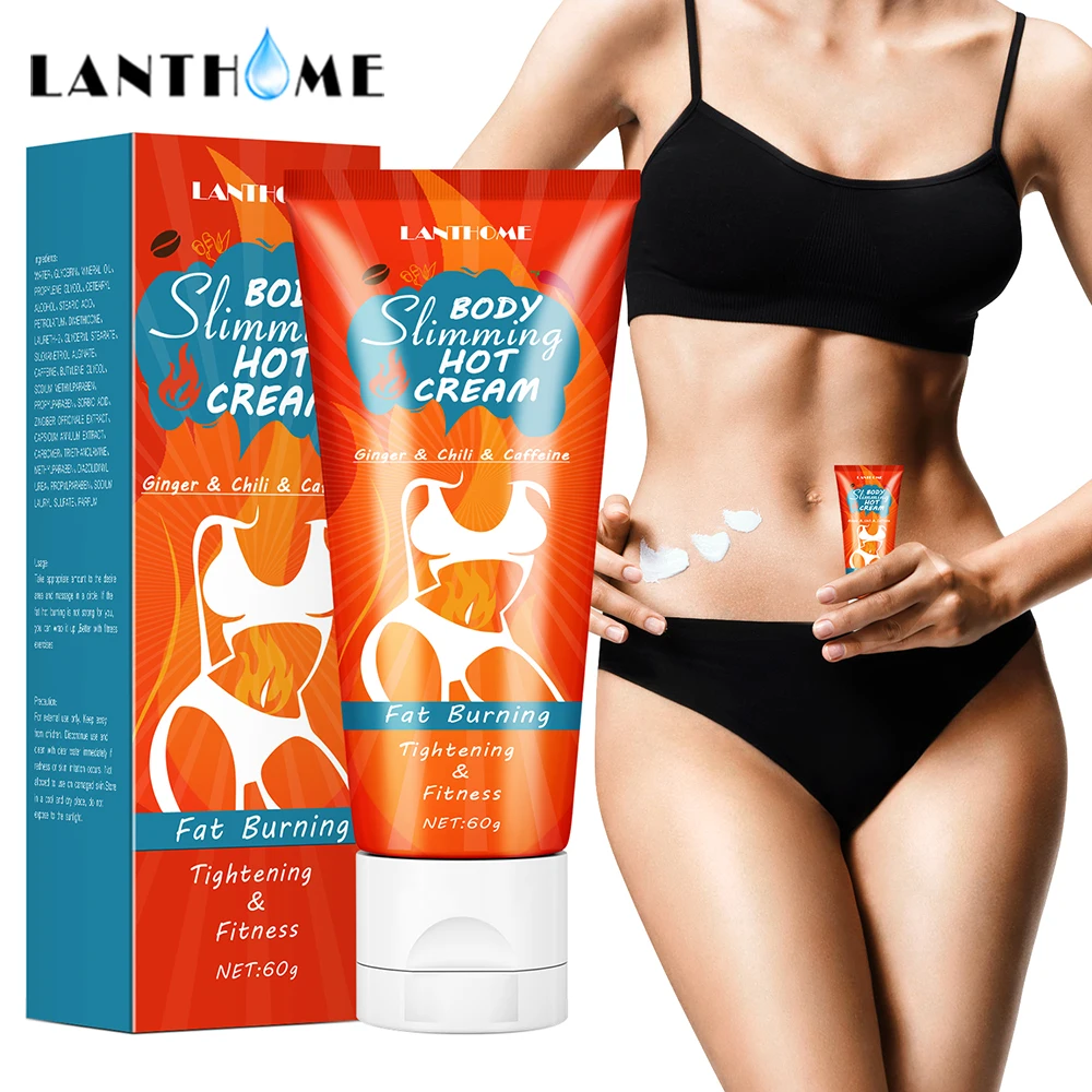 

LANTHOME body slimming hot cream firm body fat burning lose weight fast safe effective loss weight slimming body cream